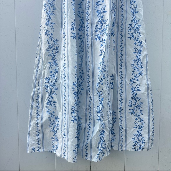 Blue Floral Print Women's Dress - Picture 4 of 9